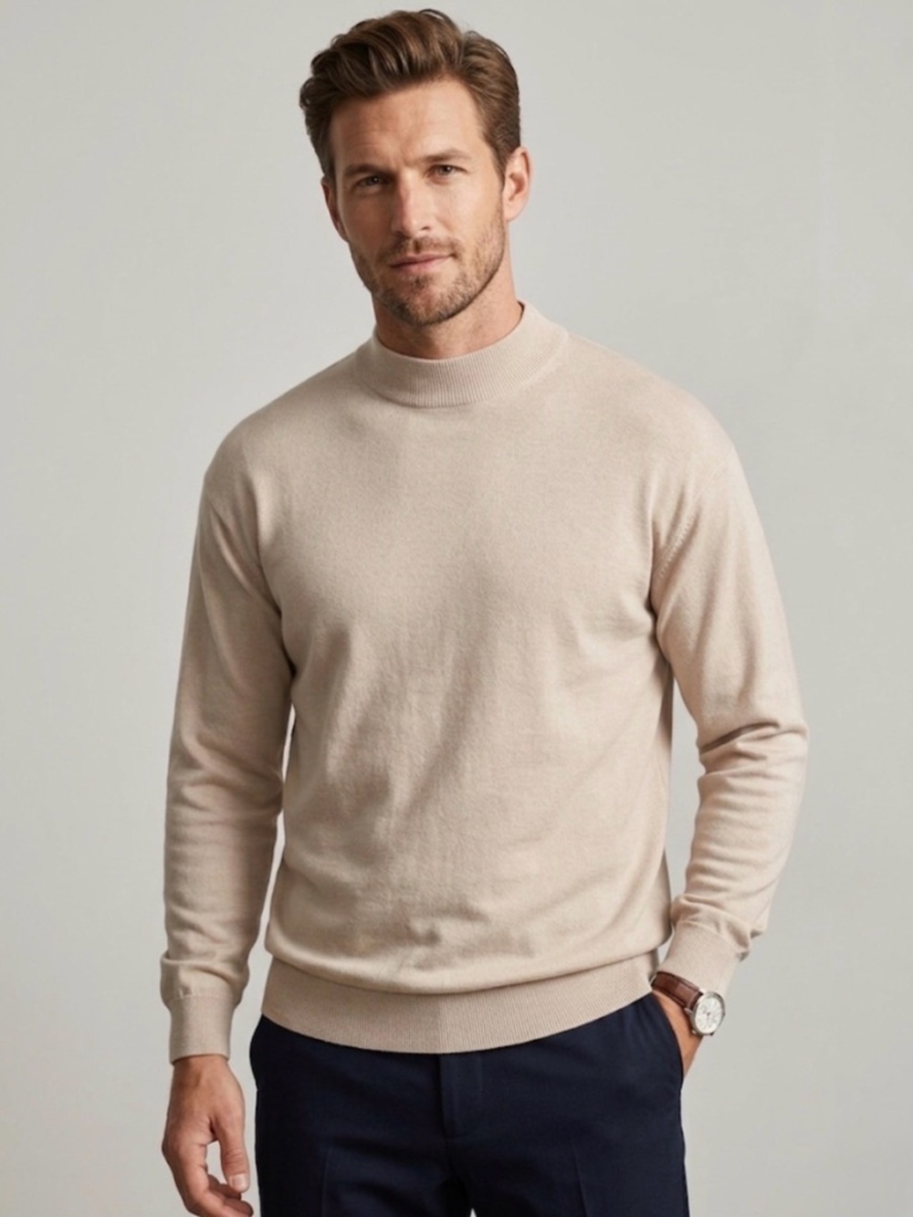 Kevoman mock 100% silk neck lightweight sweater, vintage, men’s xl